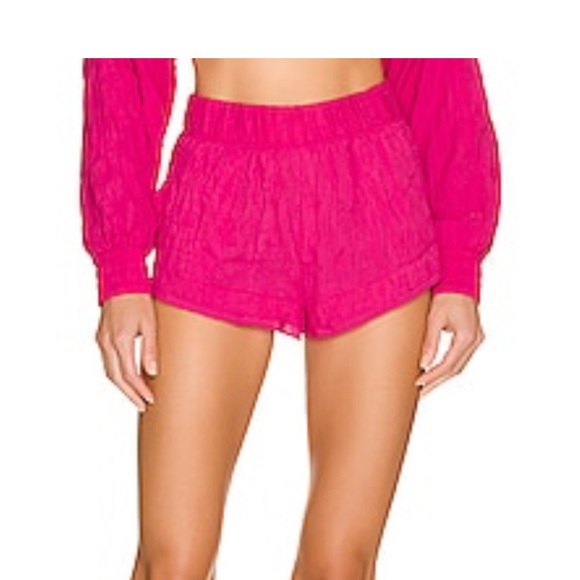 Free People Pants - FP Movement Lets Go Out Short in Fuchsia So Bright